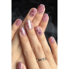 Easy Beauty Kedi Gözü Xsmall Beden Kısa Küt 10 Adet Takma Tırnak Seti T058