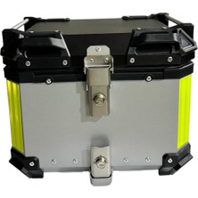 Giza Motor Alüminyum Motosiklet Çantası 46 Litre Silver Gri