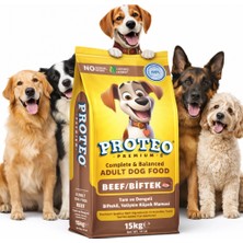 Proteo Premium Biftekli Yetişkin Köpek Maması 15 kg – Tüm Irklar Için Tam & Dengeli