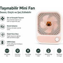 Atlt Atlantis Mini Fan Ayarlanabilir Kademeli Işıklı Gece Lambası Vantilatör