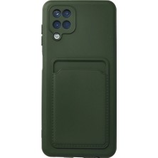 The Gencoo Samsung Galaxy A12 Kılıf Kelvin Kartvizitli Silikon - Koyu Yeşil