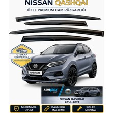 Sunplex Nissan Qashqai 2016-2021 Uyumlu Cam Rüzgarlığı Takım 4 Lü Takım Rüzgar Kesici Yağmur Önleyici