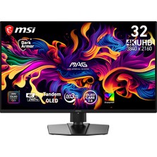 MSI 31.5 Mag 321UP Qd-Oled X24 3840 x 2160 (Uhd) 16:9 Flat Qd-Oled 240HZ 0.03MS Freesync Premium Pro Pivot Gaming Monitör