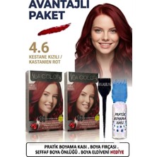 Sea Color Set Saç Boyası 4.6 Kestane Kızılı 2 Li 2 Kutu+Pratik Boya Kabı