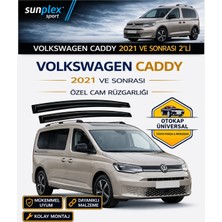 Sunplex Volkswagen Caddy 2021 - 2026 Cam Rüzgarlığı Takım 2 Li Takım Rüzgar Kesici Yağmur Önleyici