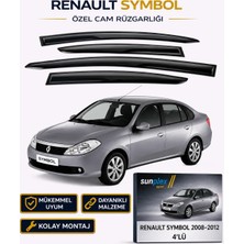Sunplex Renault Symbol 2008-2012 Sport Cam Rüzgarlığı Takım 4 Lü Takım Rüzgar Kesici Yağmur Önleyici
