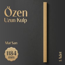 Badem10 Özen (1 Adet) Mat Sarı Renk Çizgili Çekmece Kulp 1184 mm Modern Uzun Dolap Mobilya Kulbu Soft Altın