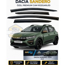 Sunplex Dacia Sandero 2024 Cam Rüzgarlığı Takım 4 Lü Takım Rüzgar Kesici Yağmur Önleyici