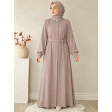 Oktayusta Collection Medine Ipeği Patlı Düğmeli Pileli Mevlana Ferace