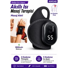 Exenar Isıtmalı El Bilek Masaj Aleti 5 Isı Kademeli Titreşimli Masaj Pedi 1800MAH Auhma AMG40 LCD Ekran