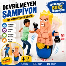 Oyuncak Fabrikası Boksör Şişme Hacı Yatmaz 91 cm Dev Boy Çocuk Boks Oyuncağı Kendiliğinden Kalkar Dayanıklı