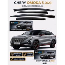 Sunplex Chery Omoda 5 2023 Sport Cam Rüzgarlığı Takım 4 Lü Takım Rüzgar Kesici Yağmur Önleyici