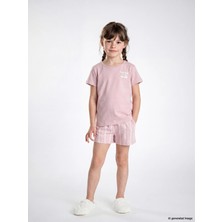 Lc Waikiki Yeni Sezon Bisiklet Yaka Baskılı Kız Çocuk Şortlu Pijama Takım