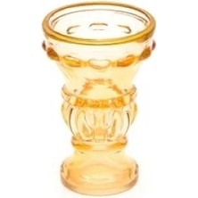 Bella Vista Gold Detaylı Amber Kristal Cam Şamdan Mumluk