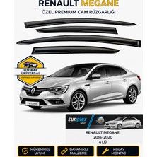 Sunplex Renault Megane 2016-2020 Cam Rüzgarlığı Takım 4 Lü Takım Rüzgar Kesici Yağmur Önleyici