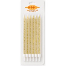 Efe Pastacılık Beyaz Gold Simli Uzun Pasta Mumu 17 cm
