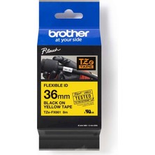 Brother P-Touch TZE-FX661 Tze-Tape 36MM Sarı Üzerine Siyah Esnek Laminasyonlu Etiket