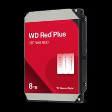 Wd Red Plus, WD80EFPX, 3.5", 8tb, 256MB, 5640 Rpm, 7/24 Güvenlik-Nas-Server HDD