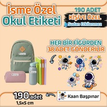 Kapbirhediye Okul Etiketi Isme Özel Kalem Defter Etiketi Astronot 3 Temalı 190 Adet
