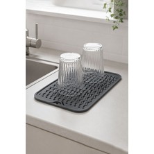 Chavin Gri 30X15 cm Çok Amaçlı Silikon Bulaşık Kurutma Matı Bulaşıklık MT257