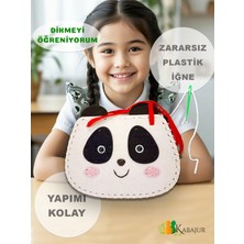 Empressco Sevimli Panda Çocuk Çantası Keçe Dikiş Seti, Eğitici ve Geliştirici Montessori Aktivite