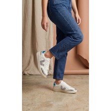 Melinta Shoes Melinta Kadın Bağcıklı Gümüş Beyaz Sneaker