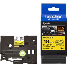 Brother P-Touch TZE-FX641 Tze-Tape 18MM Sarı Üzerine Siyah Esnek Laminasyonlu Etiket
