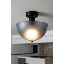 Lumen İstanbul Torul Tekli Plafonyer Avize Füme - Siyah