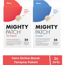 Hero Mighty Patch Orijinal Sivilce Bandı 24 Adet + Mighty Patch Invisible Şeffaf Sivilce Bandı 24 Adet