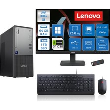 Lenovo Thinkcentre Neo 50T Gen 6 Intel Core Ultra 5 225 Upto 4.9ghz 64GB Ddr5 1tb SSD 4GB/GT1030  WIN11HOME +23.8"fhd Monitör Masaüstü Bilgisayar 13BD007UTR2421H23+ZETTAUSBBELLEK