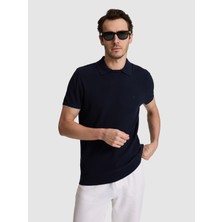 Cacharel Erkek Lacivert Slim Fit Modal Karışımlı Polo Yaka Triko T-Shirt 50320578-VR033