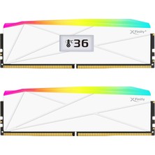 V-Color Manta Xfinity+ OLED Argb Ddr5 32GB (2X16GB) 6400MHZ CL32 – Yerleşik OLED Ekran – Intel Xmp – Beyaz