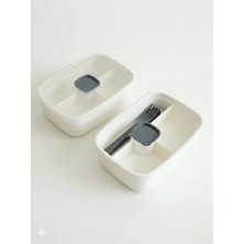 Bella Vista 3 Bölmeli Sızdırmaz Lunch Box - Beyaz