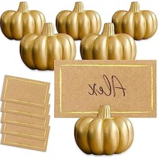 Bella Vista Fall Decor Mini Altın Kabak Masa Kartı Tutucu (6 Adet), Şükran Günü Masa Dekorasyonu, Sonbahar Temalı Düğünler, Gelin Buketleri Için Mükemmel