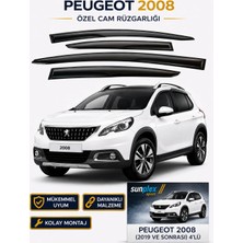 Sunplex Peugeot 2008 2019 Ve Sonrası Sport Cam Rüzgarlığı Takım 4 Lü Takım Rüzgar Kesici Yağmur Önleyici