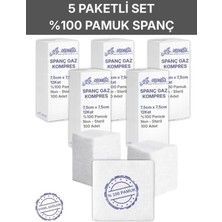Alban Ağaoğlu Spanc Gazlı Bez 7,5x7,5cm 12 Katlı 500 Adet - Yüksek Emici, Yapışmayan, Nefes Alabilir %100 Pamuk Yara Pansuman Pedi (Gaz Kompres)