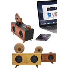 Bezos Mey Ithalat® Gramafon Nostaljik Radyo Yüksek Ses Kalitesi USB Tf Kart Aux