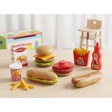 Farbu Oyuncak Fast Food Oyuncak Seti - Eğitici Zeka Geliştirici Oyuncak Hamburger ve Sandviç Mutfak Seti