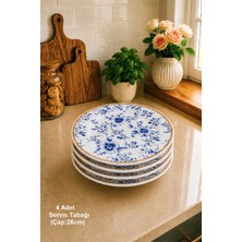 Pinkev Blossom 4 Kişilik Seramik Servis Tabağı Takımı - 26CM