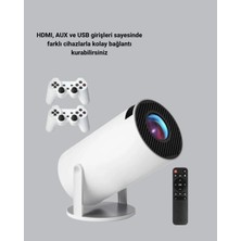 Bezos Mey Ithalat® Bluetooth 5.0 ve Wi-Fi 6 Akıllı 4K Projeksiyon