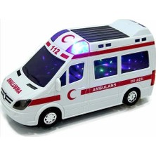 Güven Pilli 3D Işıklı Ambulans Arabası 17 cm Erkek Çocuklar İçin Eğlenceli Oyuncak