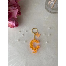 Bellinzona Ç Harf Vıp Oranj Turuncu Sim-Glitter Charm&anahtarlık [ponpon Seçeneğiyle]