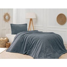 Merinos Modern Line 2 Parça Tek Kişilik Battaniye Seti - Ocean