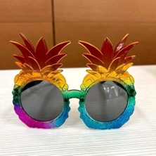 Bezos Mey Ithalat® Tropikal Ananas Tasarımlı Renkli Hawaii Parti Gözlüğü