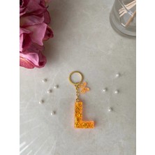 Bellinzona L Harf Vıp Oranj Turuncu Sim-Glitter Charm&anahtarlık [ponpon Seçeneğiyle]