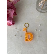 Bellinzona D Harf Vıp Oranj Turuncu Sim-Glitter Charm&anahtarlık [ponpon Seçeneğiyle]