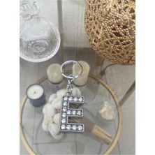 Bellinzona E Harf Zirkonyum Taşlı Çelik Anahtarlık & Charm