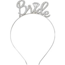 Bezos Mey Ithalat® Gümüş Renkli Taşlı “bride” Gelin Tacı – El Yazısı Yazı Tipiyle