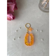 Bellinzona Ü Harf Vıp Oranj Turuncu Sim-Glitter Charm&anahtarlık [ponpon Seçeneğiyle]