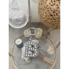 Bellinzona B Harf Zirkonyum Taşlı Çelik Anahtarlık & Charm